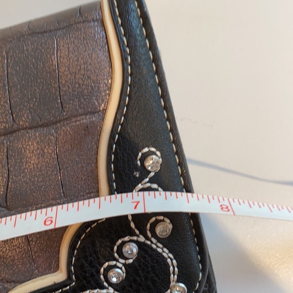 Western Cowgirl Wallet Billfold Leather Cross Turquoise Black Credit Card Holder - Picture 7 of 7